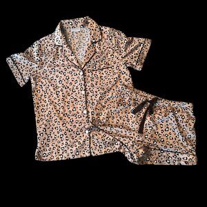 Serenedelicacy Leopard Print Pajama Loungewear Set XS
